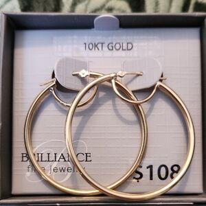 10KT Gold Bridge Hoop Earrings